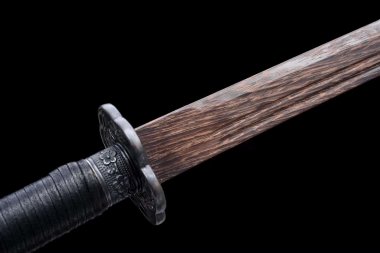 Kiếm gỗ samurai Nhật Bản màu đen kèm tsuba chắn kiếm 027