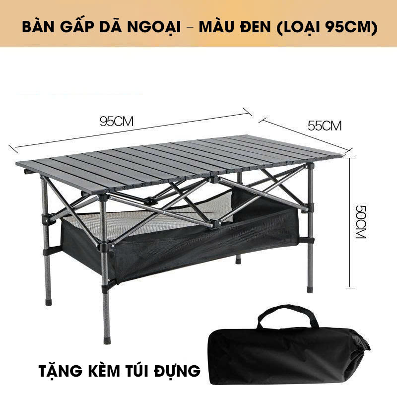 Bàn gấp dã ngoại cắm trại khung thép Carbon kèm túi đựng DCCT012