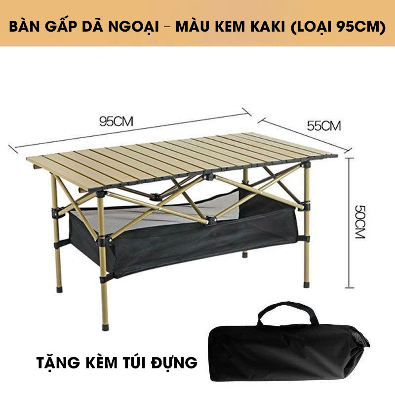 Bàn gấp dã ngoại cắm trại khung thép Carbon kèm túi đựng DCCT012