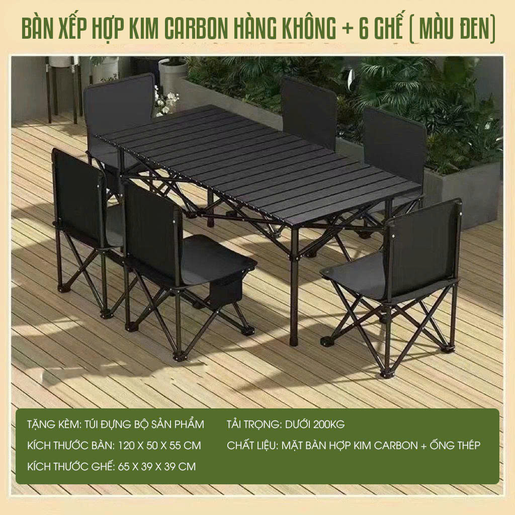 Bộ bàn ghế gấp dã ngoại khung hợp kim cao cấp DCCT013