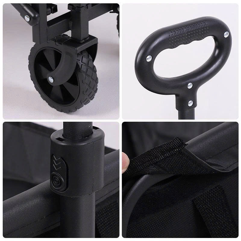 Xe kéo gấp gọn đa năng dã ngoại cắm trại tải trong lớn bánh xe xoay 360 độ chóng trượt DCCT014