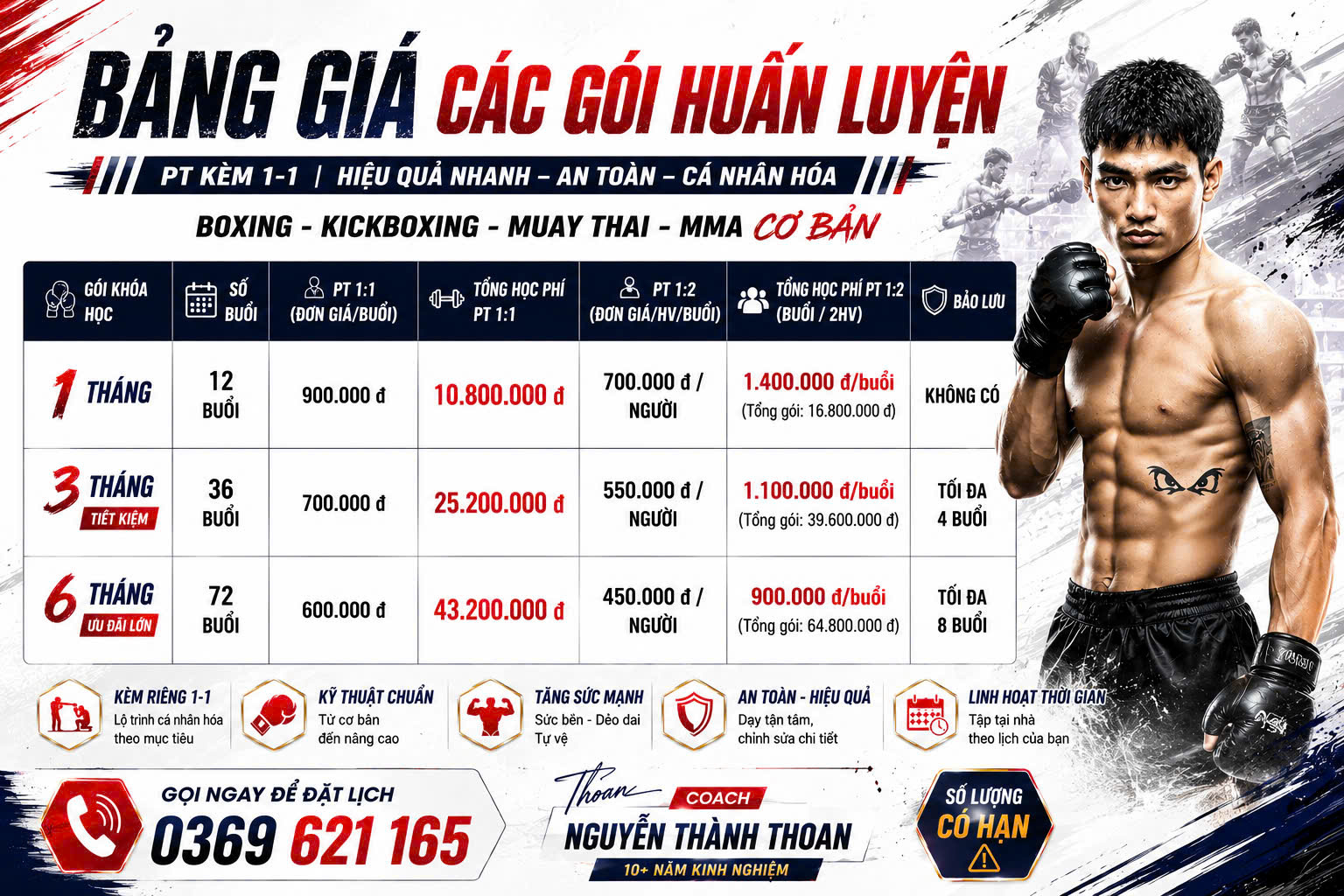 Tìm HLV Boxing, Kickboxing, Muay Thai, MMA 1 Kèm 1 Tại Nha Trang Và TPHCM