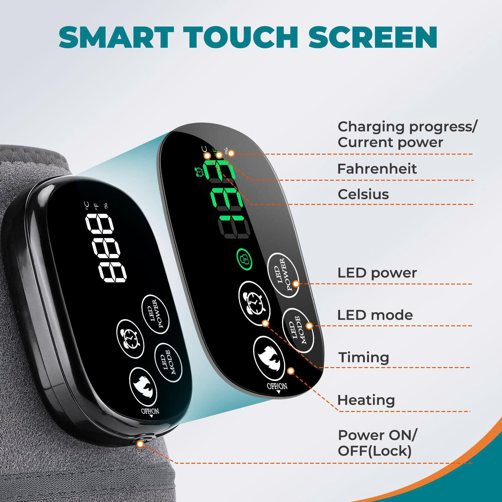 Đai massage đầu gối thông minh tích hợp nhiệt rung và đèn LED DDG002