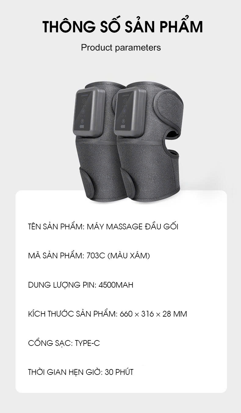 Máy massage đầu gối kép rung tần số cao huyệt chuyên sâu DDG006