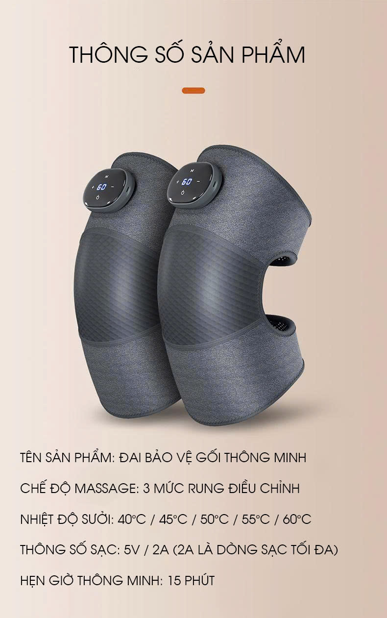 Đai massage chườm gối thảo dược nhiệt 60°C và hiển thị LED DDG009