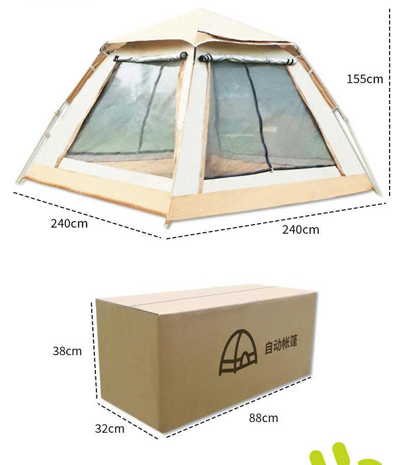 Lều cắm trại tự động bung cỡ lớn khung sợi thủy tinh chóng thấm tốt LCT003