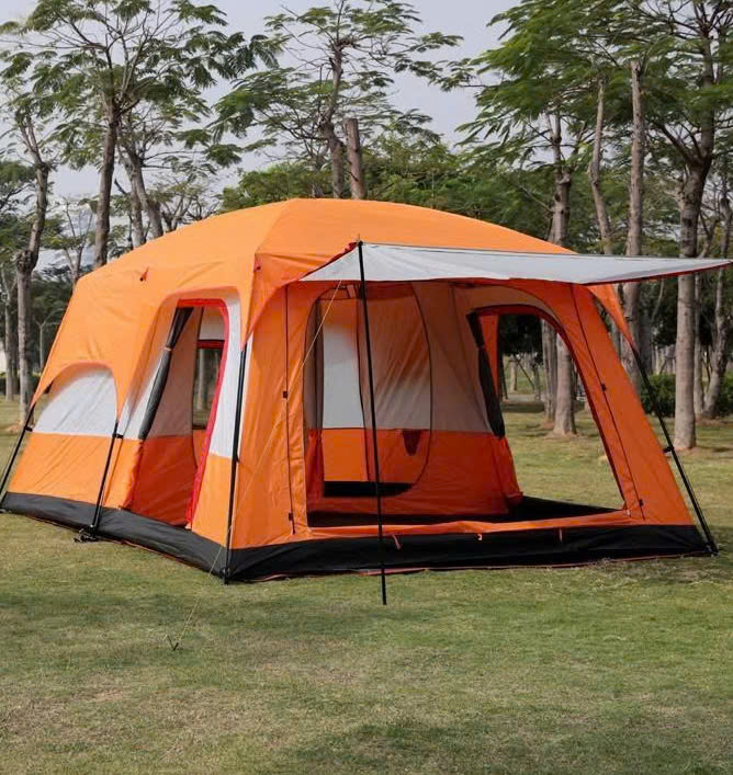 Lều cắm trại mái vòm 2 phòng ngủ một phòng khách cho nhóm từ 6 đến 12 người LCT010