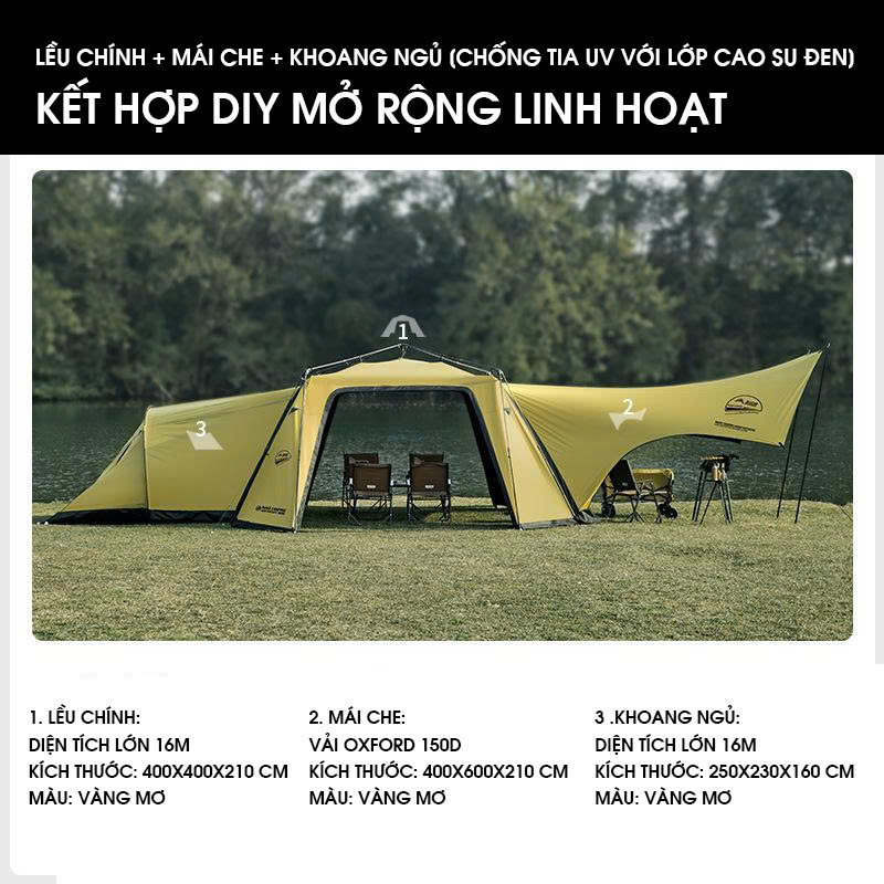 Lều bạc che nắng dạng mái vòm mở nhanh tự do lắp ráp LCT012