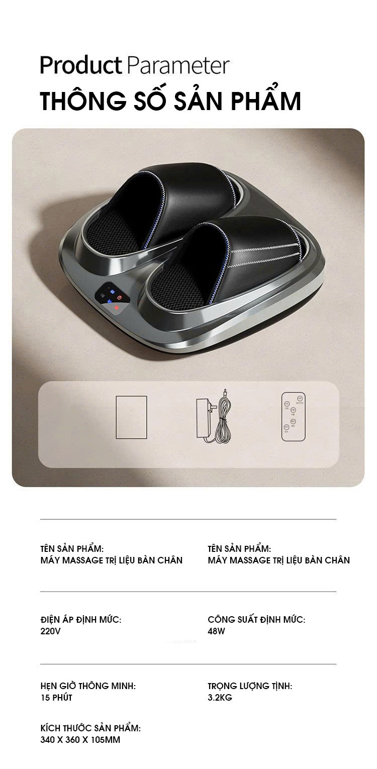 Máy Massage chân đa năng 3D tích hợp khí nén và xoa bóp tự nhiên MASS005