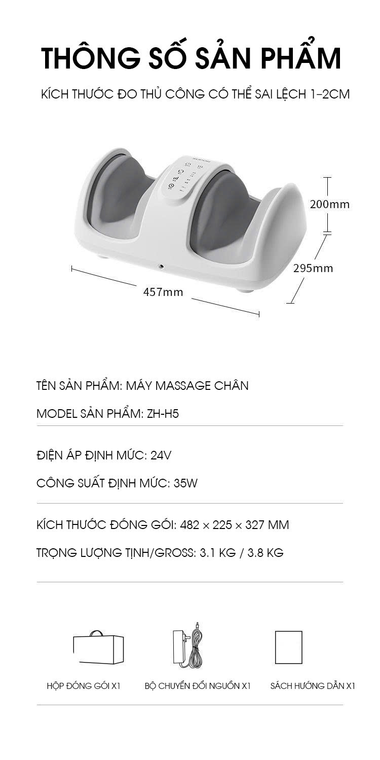 Máy Massage bắp chân và bàn chân đa năng hồng ngoại màn hình cảm ứng MASS006