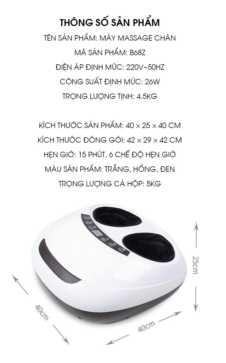 Máy Massage chân tự động hoàn toàn xoa bóp chân bấm huyệt MASS020