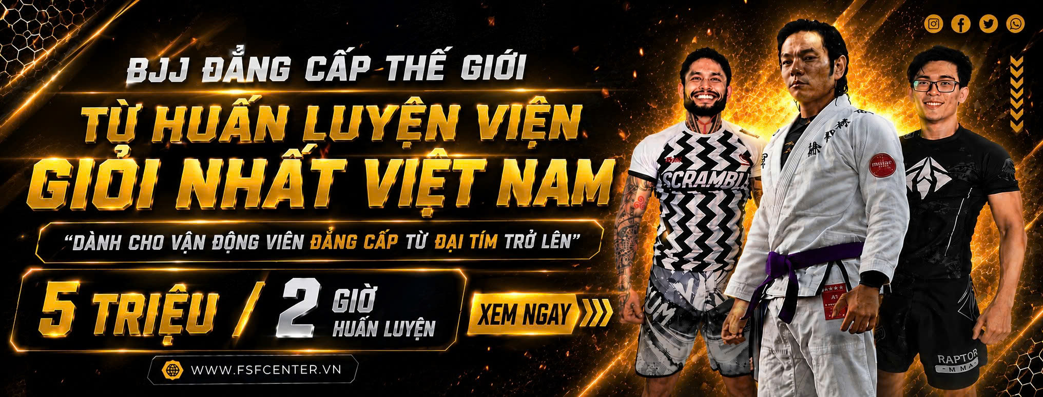 Khóa huấn luyện theo giờ BJJ chuyên sâu đẳng cấp World-Class Q2 TP HCM