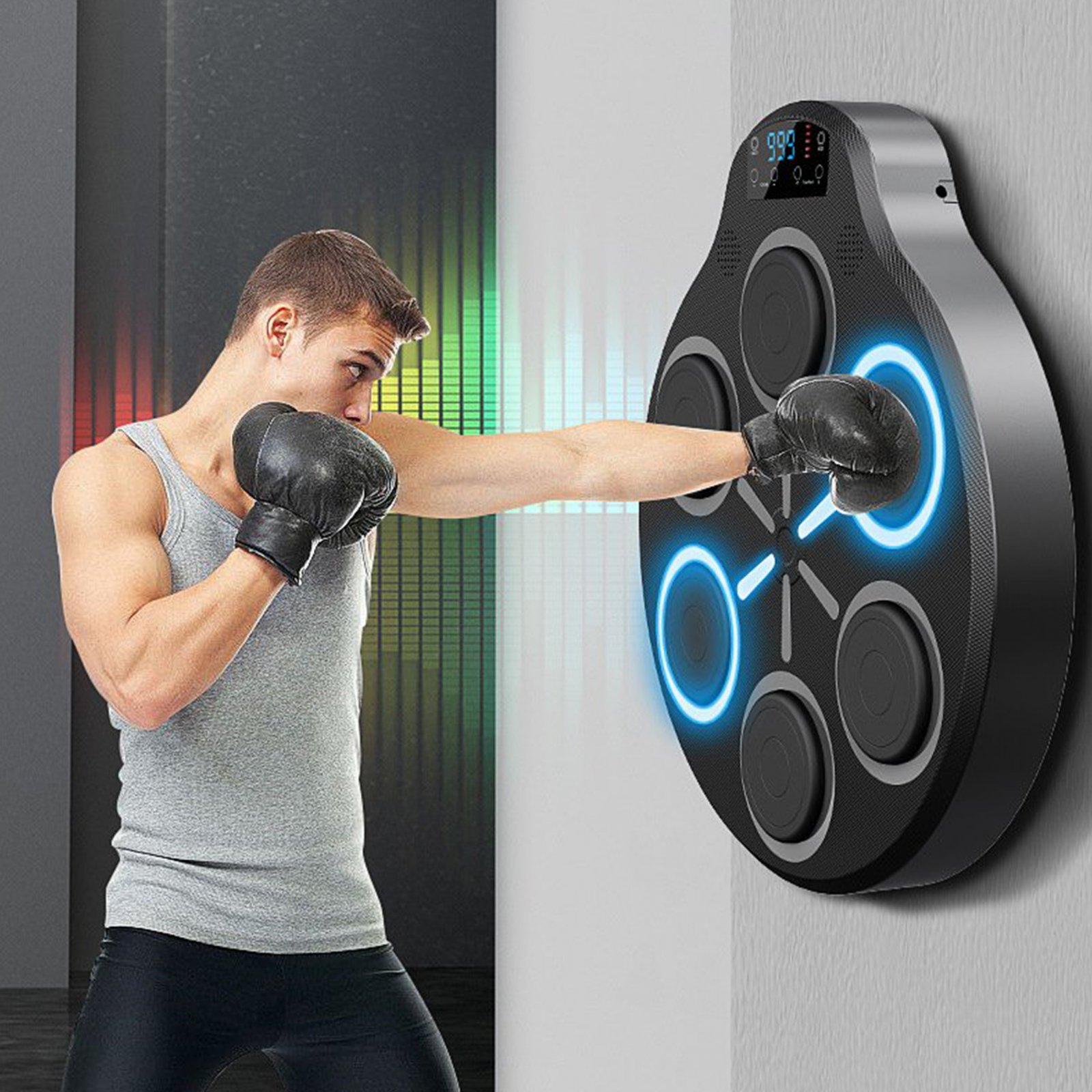 Máy tập boxing treo tường có nhạc thông minh kèm găng tay 005