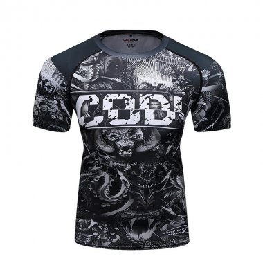 Áo bó Rashguard tập luyện BJJ MMA tay ngắn 048