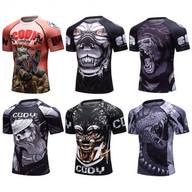 Áo bó Rashguard tập luyện BJJ MMA tay ngắn 048