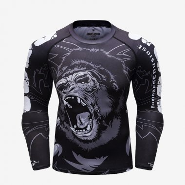 Áo bó Rashguard tập luyện võ BJJ MMA tay dài 049