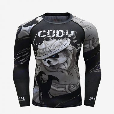 Áo bó Rashguard tập luyện võ BJJ MMA tay dài 049