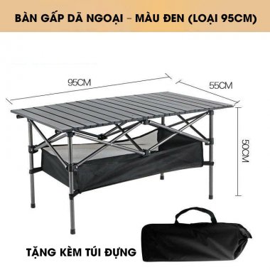 Bàn gấp dã ngoại cắm trại khung thép Carbon kèm túi đựng DCCT012