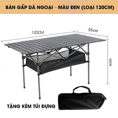 Bàn gấp dã ngoại cắm trại khung thép Carbon kèm túi đựng DCCT012
