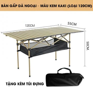 Bàn gấp dã ngoại cắm trại khung thép Carbon kèm túi đựng DCCT012