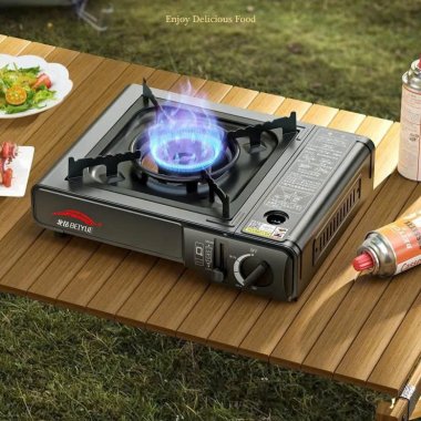 Bếp ga dã ngoại cắm trại kèm 4 bình ga và hộp đựng tiện lợi DCCT018