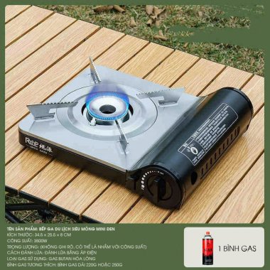 Bếp ga mini siêu mỏng dã ngoại cắm trại thiết kế kim loại cao cấp DCCT019