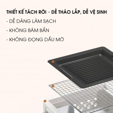 Bếp nướng than dã ngoại cắm trại khay kéo tiện lợi DCCT017
