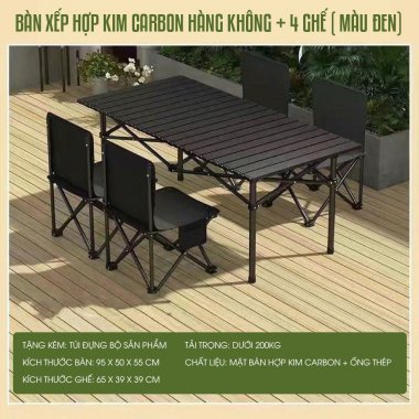 Bộ bàn ghế gấp dã ngoại khung hợp kim cao cấp DCCT013