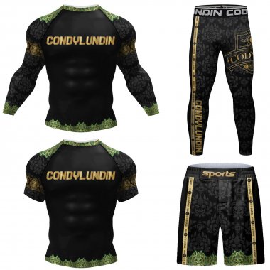 Bộ đồ quần áo bó Rashguard tập luyện BJJ MMA 4 món 052