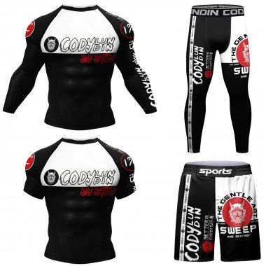 Bộ đồ quần áo bó Rashguard tập luyện BJJ MMA 4 món 052