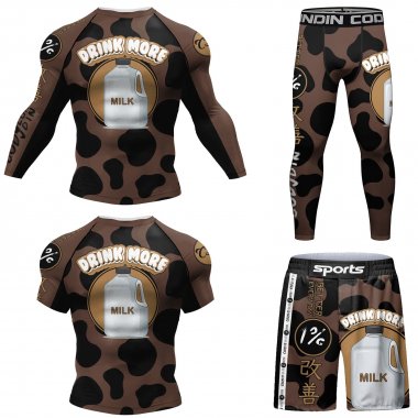 Bộ đồ quần áo bó Rashguard tập luyện BJJ MMA 4 món 052