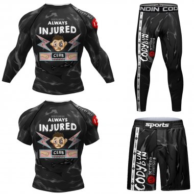 Bộ đồ quần áo bó Rashguard tập luyện BJJ MMA 4 món 052