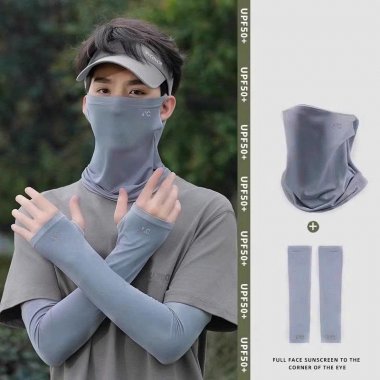 Bộ khăn che mặt & găng tay dài chống nắng chơi thể thao Unisex 017