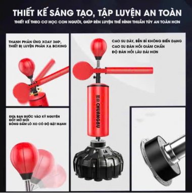 BX001 Trụ đấm bốc xoay tập boxing cho người lớn tại nhà 170cm