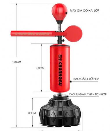 BX001 Trụ đấm bốc xoay tập boxing cho người lớn tại nhà 170cm