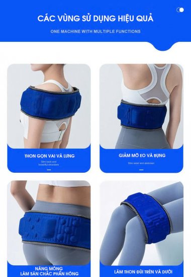 Đai massage bụng tỏa nhiệt và rung đa chế độ hỗ trợ giảm mỡ giảm đau lưng làm ấm MRB007