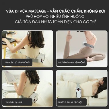 Đai massage bụng trắng thông minh 6 chế độ sạc USB điều chỉnh linh hoạt MRB005