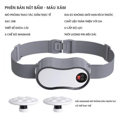 Đai massage bụng trắng thông minh 6 chế độ sạc USB điều chỉnh linh hoạt MRB005