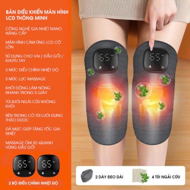 Đai massage chườm gối thảo dược nhiệt 60°C và hiển thị LED DDG009