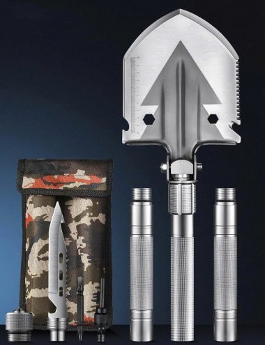 Dụng cụ cắm trại dã ngoại xẻn sinh tồn đa năng gấp gọn 4 khúc DCCT004