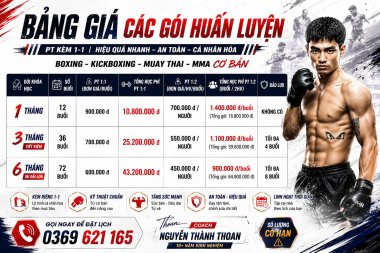 Khóa Học Boxing Kickboxing Muay Thái MMA cơ bản 1 Kèm 1 Cùng Võ Sĩ Thành Thoan Nha Trang