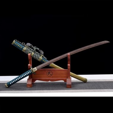 Kiếm gỗ samurai Nhật Bản kèm chắn kiếm tsuba cao cấp 035