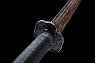 Kiếm gỗ samurai Nhật Bản màu đen kèm tsuba chắn kiếm 027