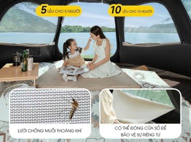 Lều cắm trại chống nắng chống thấm gấp gọn dễ sử dụng LCT015