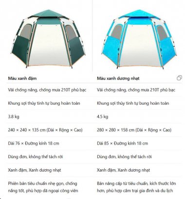 Lều cắm trại lục giác dựng tự động có màn B3 cao cấp LCT018