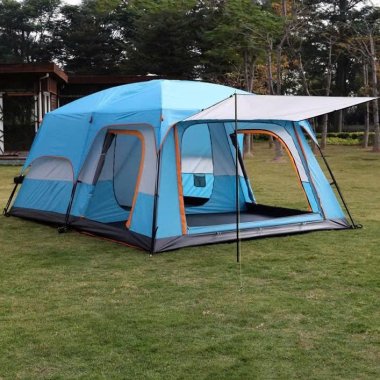 Lều cắm trại mái vòm 2 phòng ngủ một phòng khách cho nhóm từ 6 đến 12 người LCT010