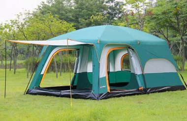 Lều cắm trại mái vòm 2 phòng ngủ một phòng khách cho nhóm từ 6 đến 12 người LCT010
