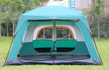 Lều cắm trại mái vòm 2 phòng ngủ một phòng khách cho nhóm từ 6 đến 12 người LCT010