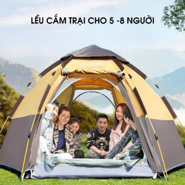 Lều cắm trại tự động bung 6 cạnh cao cấp LCT020