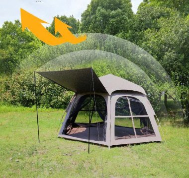 Lều lục giác cao cấp có mái hiên chóng nước siêu tốt LCT007